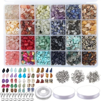 1323Pcs/Set Neregulate de Piatră prețioasă Margele Kit cu Margele Spacer Homar Cleme Elastice Inele de Salt pentru Bijuterii DIY Face Provizii