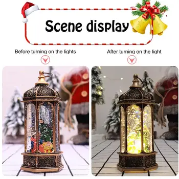 Decoratiuni De Craciun Pentru Casa Felinare Ornamente Moș Crăciun Elan Lampa Kerst Cadou De Anul Nou Baterie Lampă Decorativă