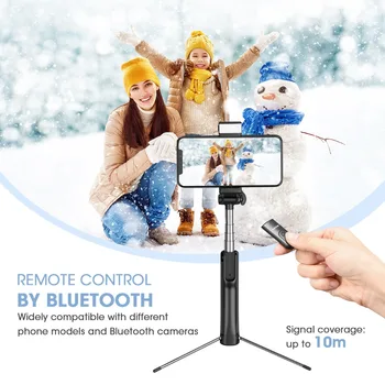 Mpow 3 in 1 Selfie Stick Trepied Universal Bluetooth Selfie Stick Cu Telecomanda 3 Nivel Umple de Lumină Pentru iPhone 11 Huawei P30