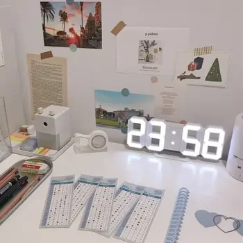 Nordic Digital De Alarmă, Ceasuri De Perete Ceas Funcția Snooze Ceas De Masa Calendar Termometru Display Ceas Electronic De Birou