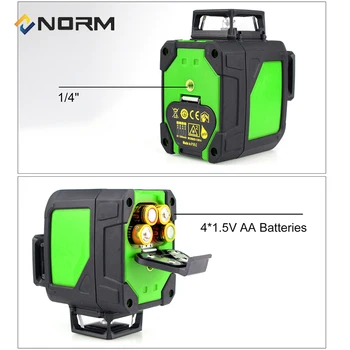 Norma Portabil 8 Linii laser de nivel rază de lumină Roșie sau Verde Fascicul Laser cu Auto-Nivelare cu Laser cu suport magnetic