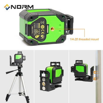Norma Portabil 8 Linii laser de nivel rază de lumină Roșie sau Verde Fascicul Laser cu Auto-Nivelare cu Laser cu suport magnetic