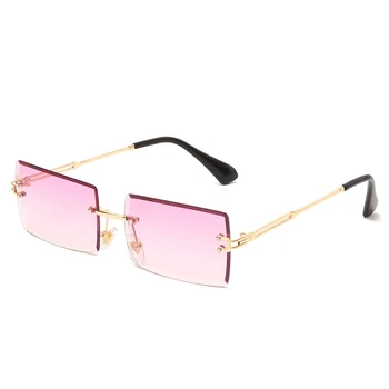 Moda Pătrat fără ramă de ochelari de Soare Noi Femeile Mici ochelari de Soare Nuante Brand de Lux Metal ochelari de soare UV400 Ochelari 9421