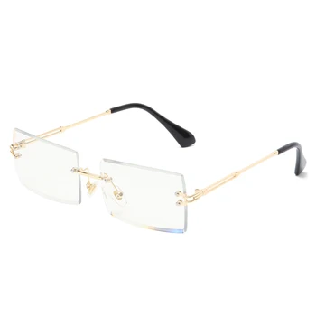 Moda Pătrat fără ramă de ochelari de Soare Noi Femeile Mici ochelari de Soare Nuante Brand de Lux Metal ochelari de soare UV400 Ochelari