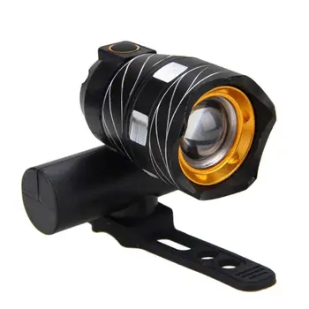 Față de bicicletă 300LM Lumina T6 LED-uri Lampa de Avertizare Lanterna Far cu Cablu USB Reîncărcabilă 9472