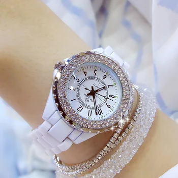 2019 Cristal de Lux Ceasuri de mana Femei Albe Ceramice Doamnelor Cuarț Moda pentru Femei Ceasuri Doamnelor ceasuri pentru Femei