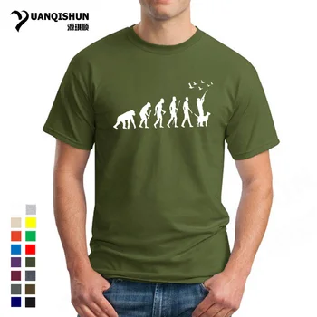 Hunt Evoluția Hunter Cu Câine, Rață T-shirt de Vară Amuzant Barbati Casual 16 Culori Bumbac Imprimat Tricou Maneca Scurta Topuri
