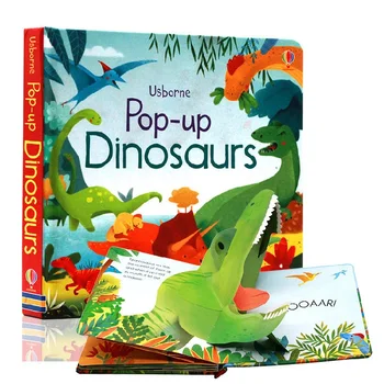 3-6 Ani Usborne Peep Inside Pop-Up Dinozaurii engleză Educativ 3D Clapeta de Cărți ilustrate pentru Copii Carte de Lectură