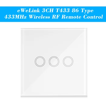 EWeLink 3CH T433 86 Tipul de Lux Perete Panou Tactil Lipicios Wireless 433MHz RF Control de la Distanță Transmițător de Automatizare Module 3 Gasca