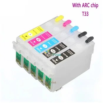 PÂNĂ 5PCS T1151(2) T1032 T1033 T1034 Gol Refillable Cartuș de Cerneală Cu ARC Chip Pentru Epson T1110 TX510FN Inkjet printer