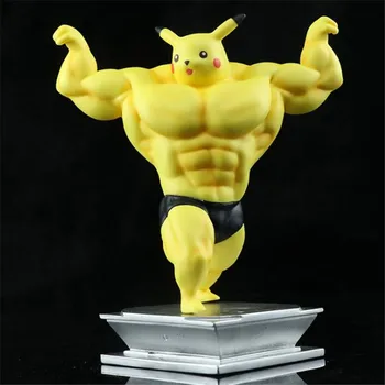 Pokemon Figura Anime Musculare Pikachu Bulbasaur Charmander Squirtle PVC Figurina Puternic Pikachu Figma Monstru de Buzunar Jucării Statuie