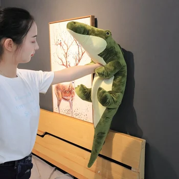Minunat Nou Joc De Simulare De Crocodil De Plus Perna Moale Jucărie De Pluș Animale Desene Animate Forma De Aligator Papusa Casa Decor Copii Cadouri