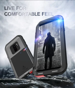 DRAGOSTEA MEI Impermeabil Gorilla Glass Aluminiu Metal Armor Caz pentru SAMSUNG Galaxy Nota 20 10 Pro 8 S8 S9 S10 Plus A5 A6 A8 2018 A70