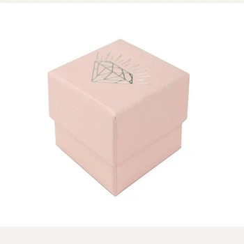 100buc/Mulțime de Bijuterii Roz Inel Cercei de Afișare de Ambalare Moda Inel de Culoare Solidă Cutie de Bijuterii Organizatorul 5*5*3 cm (LOGO-ul PERSONALIZAT 96323