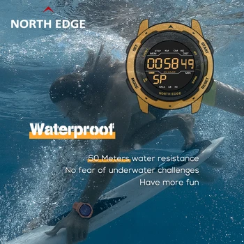 MARGINEA de NORD Bărbați Ceas Inteligent Digital Sport rezistent la apa 50M de Fitness Brățară Dual Time Smartwatch Pedometru Militare Ceas Deșteptător