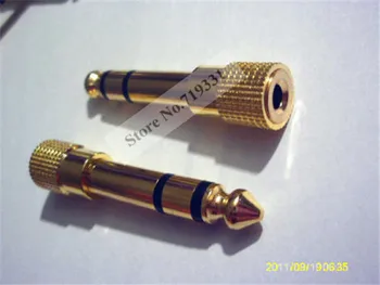 6PCS Adaptor de aur mufă audio jack TRS 1/4 