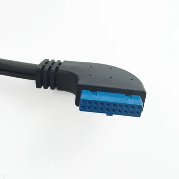 90 de Grade Dual Porturi USB 3.0 de sex Feminin Surub Montare pe Panou, de La Placa de baza 20 Pini Antet Cablu Cablu