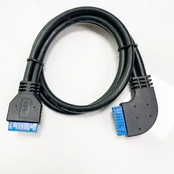 90 de Grade Dual Porturi USB 3.0 de sex Feminin Surub Montare pe Panou, de La Placa de baza 20 Pini Antet Cablu Cablu