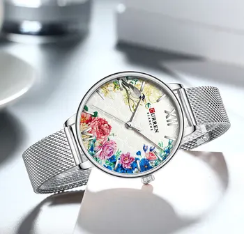 Femei ceasuri de Apelare Verde Doamnelor Japoneză cuarț ceas de mână rezistent la apă Ultra-subțire Curea din Otel Inoxidabil rezistent la apa Reloj Mujer