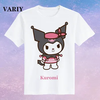 Moda Mea Melodie Kuromi T-shirt Femei Drăguț Desene animate Imprimate Anime Japonez O-neck Tee Topuri Fete de Vară Casual Harajuku Tricou