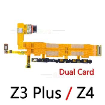 Original Partea De Volum De Putere Flex Cablu Pentru Sony Xperia Z3 + Plus Z4 Dual Singur Card Portul De Încărcare Încărcător Dock Conector Flex