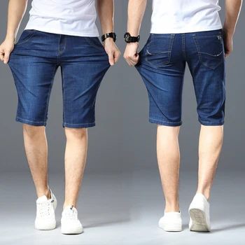 Mare Dimensiune 40 42 44 46 Bărbați Denim pantaloni Scurți de Vară 2020 Noua Moda de Afaceri Elastic Subțire Scurt de Blugi de sex Masculin Haine de Brand