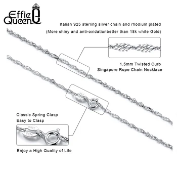 Effie Regina 40 cm 45 cm 50 cm Argint 925 Incuietoare Homar Reglabil Simplu Lanț Colier de Moda Bijuterii DSC02 9730