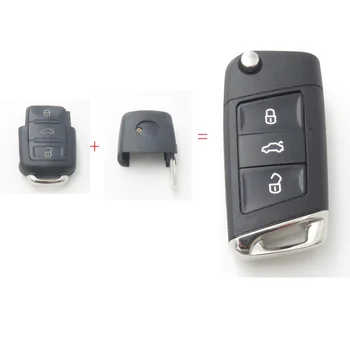 Xinyuexin Modificat Flip Key Remote Shell FOB Caz pentru VW Jetta Golf Passat 3Button Cheie de la Distanță Pentru a Schimba Stilul Nou Nu Logo-ul