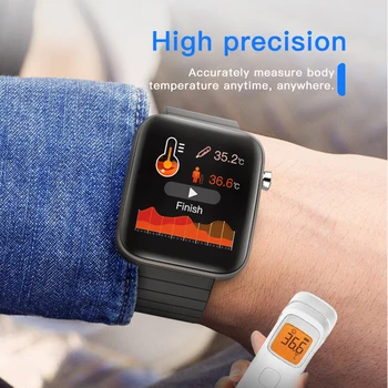 T68 Plus Ceas Inteligent Temperatura Corpului Măsura Rata de Inima Tensiunii Arteriale Monitor de Oxigen Bărbați Femei Smartwatch Pentru Android IOS