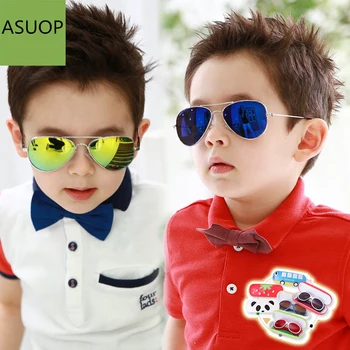 Noi UV400 pentru copii ochelari de soare băiat fată pilot de moda pop metal ochelari retro clasic de brand design oval ochelari de soare 9816