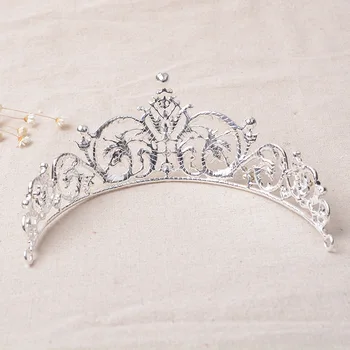 Noi Clar Nunta Mireasa Cristal Coroane Tiara Printesa Regina Concurs De Bal Stras Voal, Tiara Cu Bandă De Susținere Nunta, Accesoriu De Păr