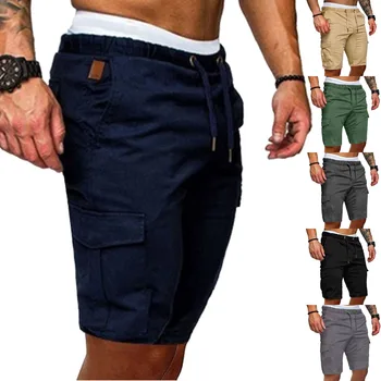 Barbati pantaloni Scurți de Marfă Bumbac Bermude Barbati Summer Casual Stil Militar Simple de Lucru Buzunar Dantelă Pantaloni scurți