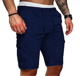 Barbati pantaloni Scurți de Marfă Bumbac Bermude Barbati Summer Casual Stil Militar Simple de Lucru Buzunar Dantelă Pantaloni scurți