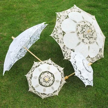 Dantelă Umbrelă de soare, umbrela Umbrela Mâner Vintage Handmade Petrecere de Mireasa de Nunta de Decorare guarda chuva umbrela