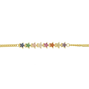 2021 Nou, elegant, delicat colier curcubeu de flori cz bijuterii strălucitoare cubic zirconia moda femei cravată colier cu lanț