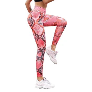 WHOSONG Înaltă Talie Jambiere Femei Snake Print Pantaloni Serpentine Leggins Elastic Sexy Push-Up Sală de Sarpe de Imprimare Jambiere de Fitness