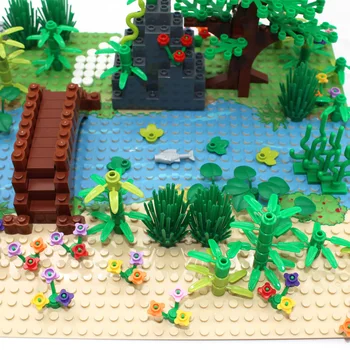 Militar seria Tropicală plantă de grădină MOC scena accesorii DIY Model de Blocuri Caramizi Jucarii si Cadouri