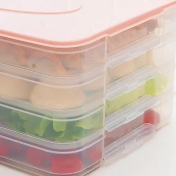 1 Buc Frigider Container De Depozitare Cutie De Plastic Alimentar Găluște Etanș Acasă Organizator Boabe De Fasole Cutie Bucătărie Organizator