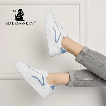 Casual Dantela-Up Pantofi Pentru Femei Balerini Din Piele 2021 Moda De Primăvară În Aer Liber, Respirabil, Confortabil Doamnelor Sport, Adidași Alb