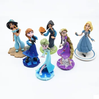 6pcs/mulțime de desene animate Disney papusa copii Aventura Congelate Anna Elsa Printesa papusa Decor papusa băieți fete jucarii cadou de Crăciun