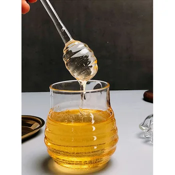 Transparent Miere Borcane Bucătărie Spice de Depozitare Sticlă Rezistente la Căldură de Sticlă Borosilicată Miere Sticla Recipient cu Tija de Agitare