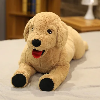 Drăguț câine jucărie de pluș viața ca labrador catelus papusa moale umplute de animale reale poziția culcat câine perna copii jucarii cadou de ziua de nastere